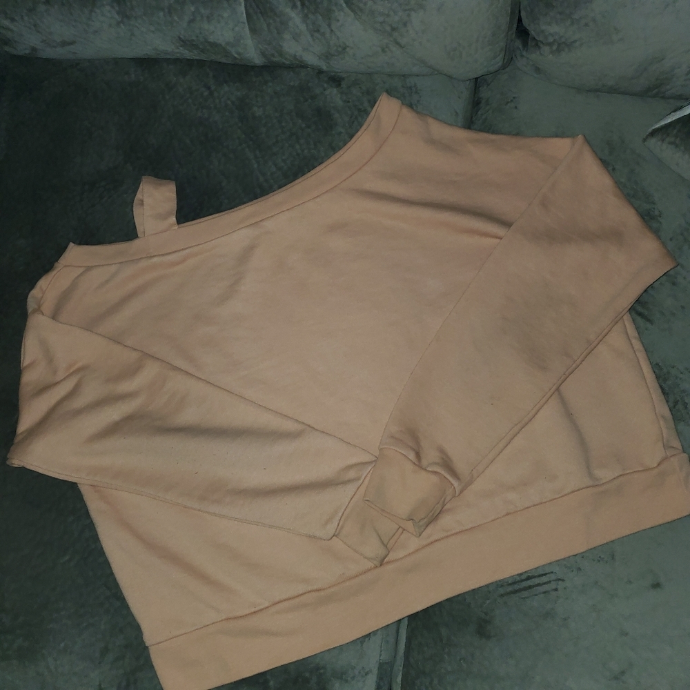 Blush forever 21 off shoulder sweatshirt
